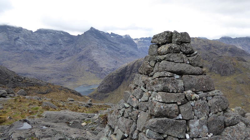 Monument on flank of Sgurr na Stri. Photo by Mike Goodyer